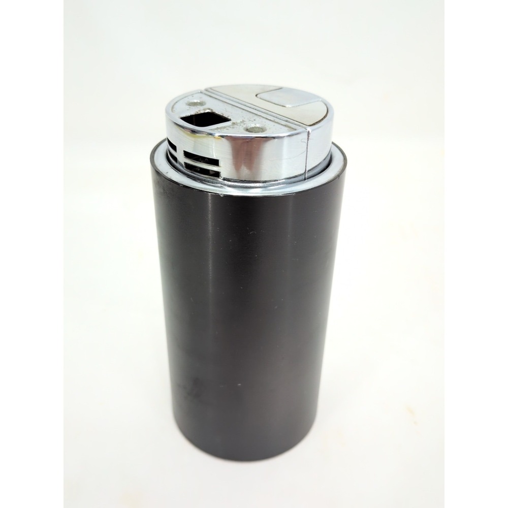 Sarome MCM TableLighter Madmen Japan Lucite Black Cylinder Lighter